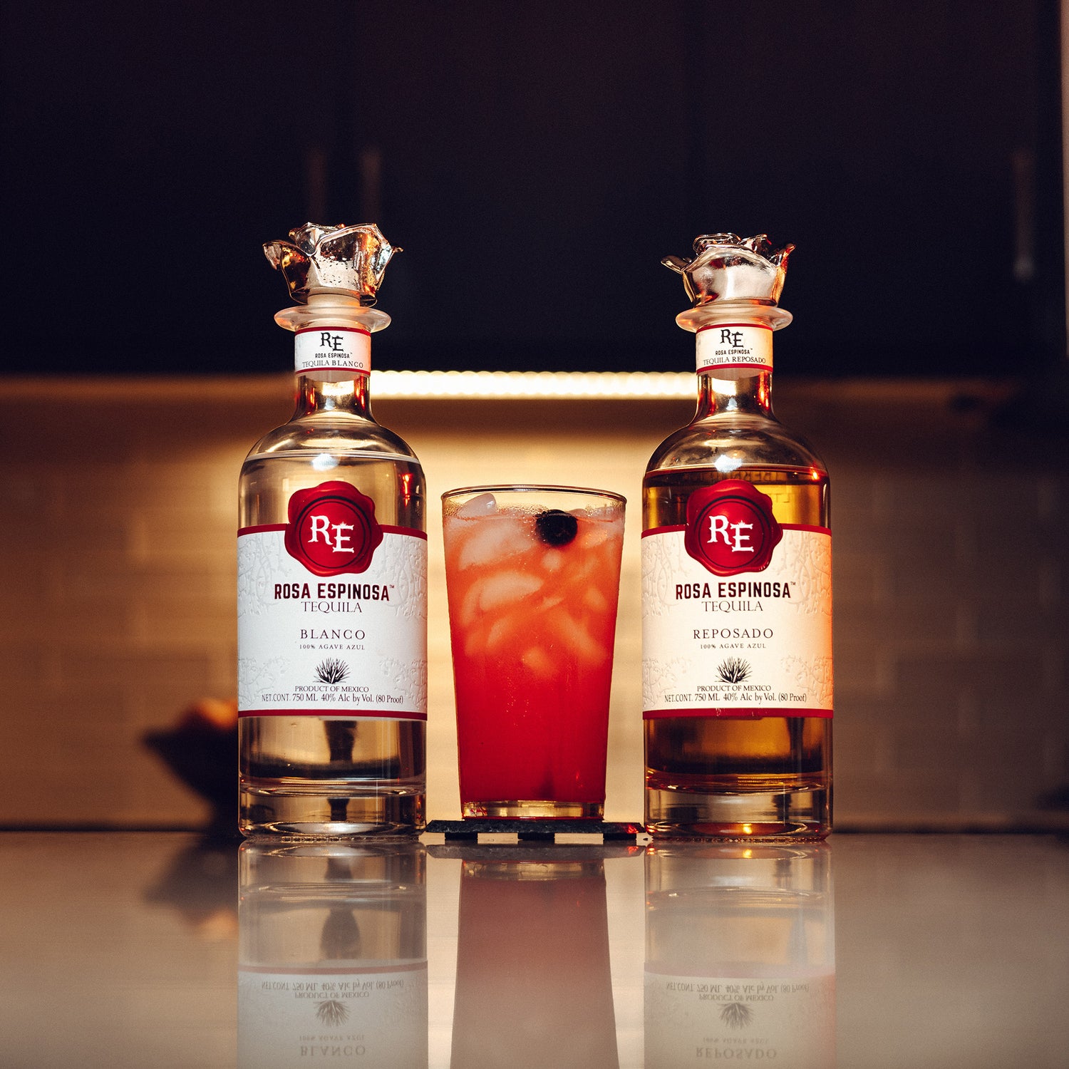 Tequila cocktail made with Rosa Espinosa Tequila Reposado and Blanco