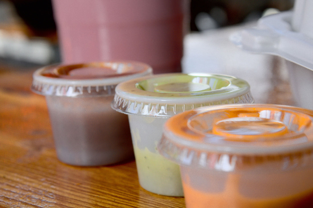 A variety of salsas